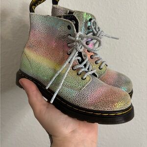 Kids Rainbow Iridescent Doc Martens Boots